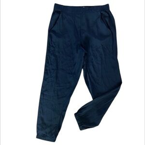 Elaine Kim size medium navy blue 100% silk jogger pants